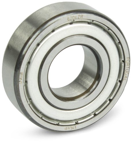 Bearing FAG 6204ZR Radial Bearing, Single Row, ABEC 1 Precision, Single Shield, Steel Cage, Normal Clearance, Metric, 20mm ID, 47mm OD, 14mm Width, 15000rpm Maximum Rotational Speed, 1500lbf Static Load Capacity, 2900lbf Dynamic Load Capacity