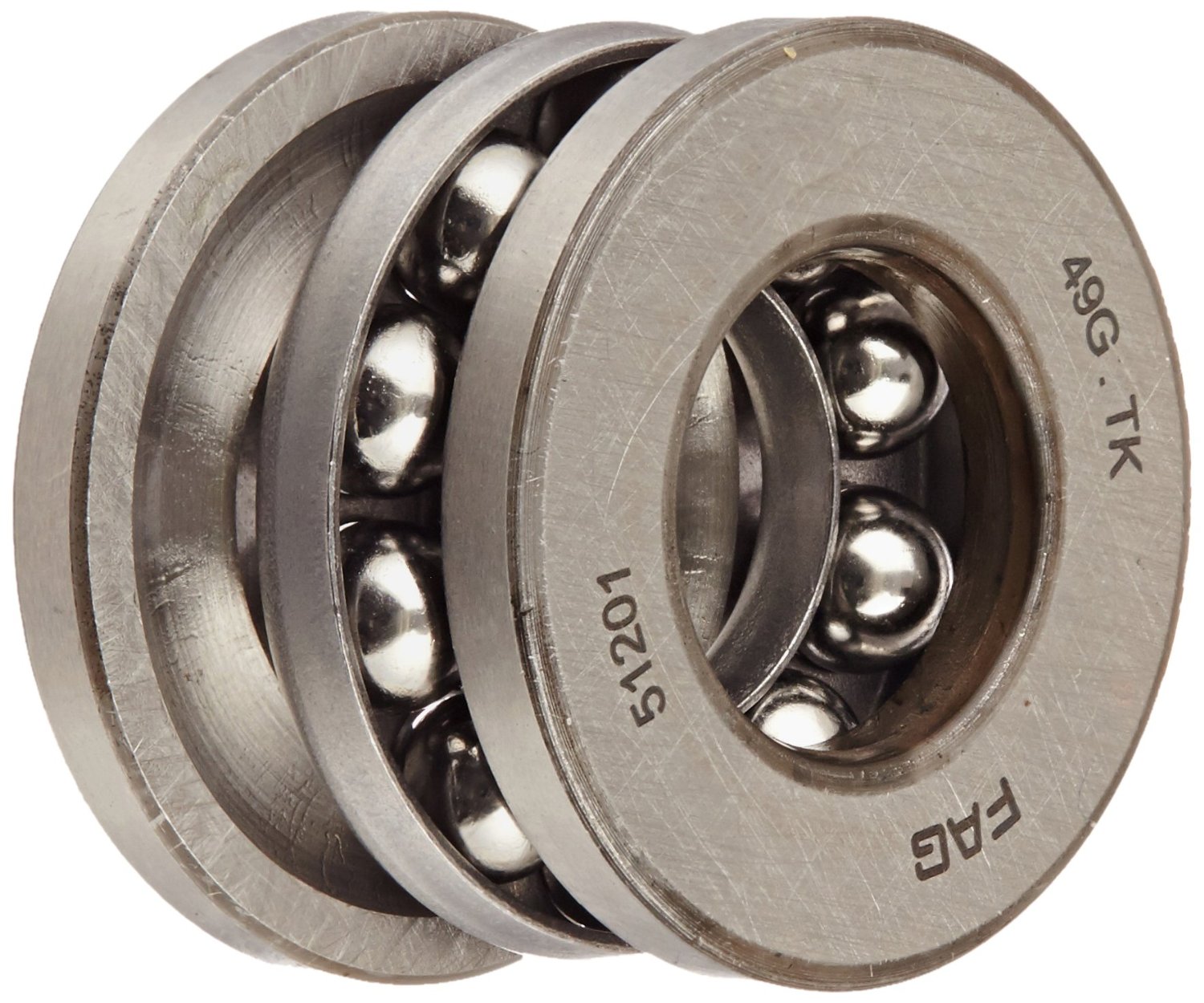 FAG 51201 Grooved Race Thrust Bearing, Single Row, Open, 90° Contact Angle, Steel Cage, Metric, 12mm ID, 28mm OD, 11mm Width, 8000rpm Maximum Rotational Speed, 4250lbf Static Load Capacity, 3000lbf Dynamic Load Capacity