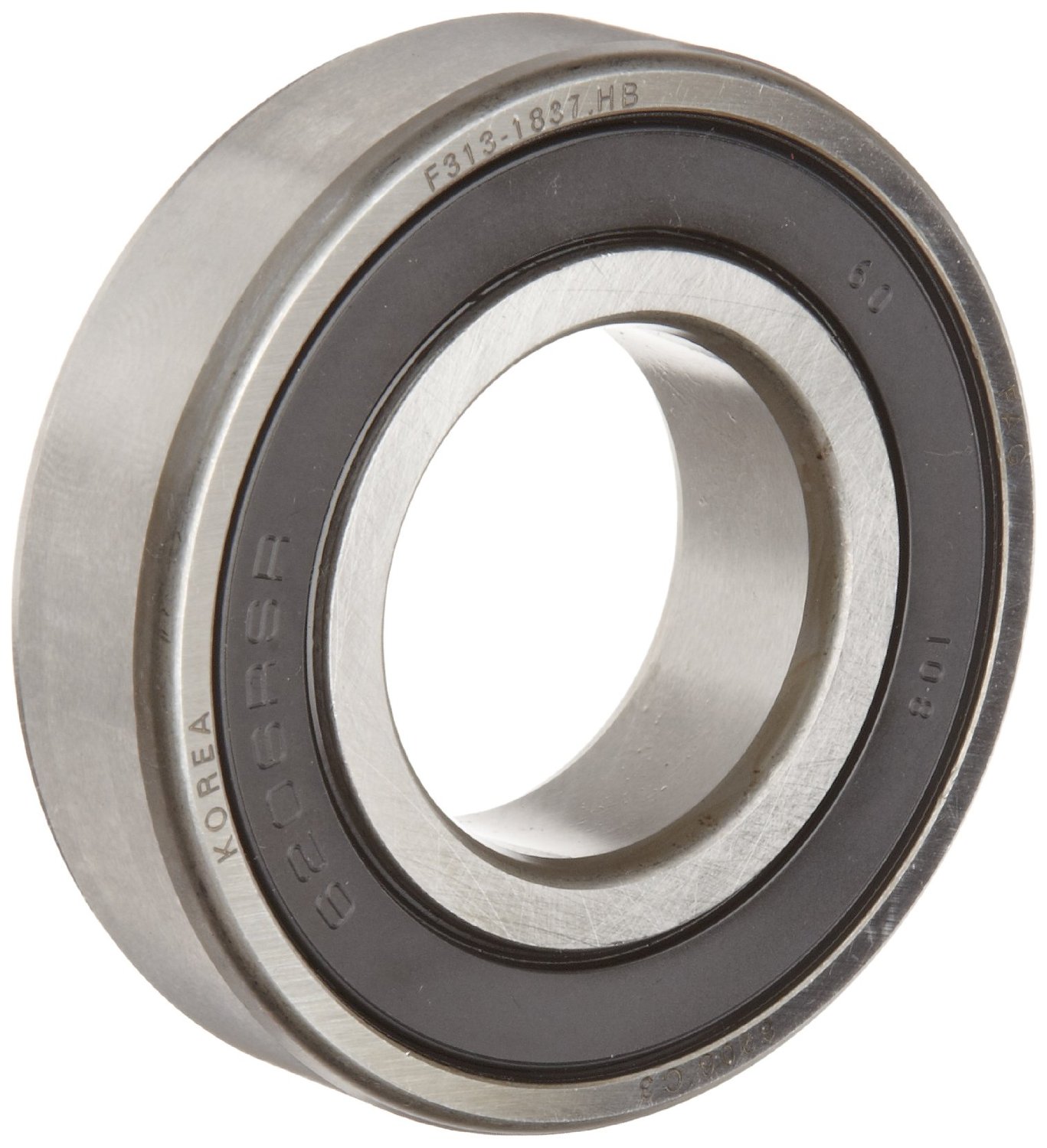 FAG 6213-2RSR-C3 Deep Groove Ball Bearing, Single Row, Double Sealed, Steel Cage, C3 Clearance, Metric, 65mm ID, 120mm OD, 23mm Width, 3600rpm Maximum Rotational Speed, 9110lbf Static Load Capacity, 12600lbf Dynamic Load Capacity